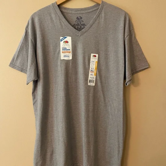 Mens Gray V-Neck T-Shirt Size Medium New With Tags - Picture 2 of 7